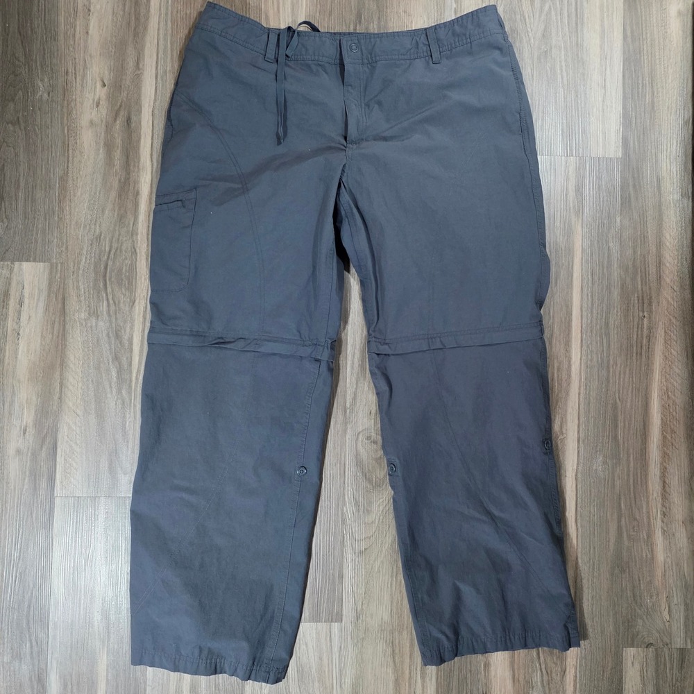 Danskin Now Mens XXL Gray Convertible Zip‎ Off Cargo Hiking Pants Outdoor 2-in-1
